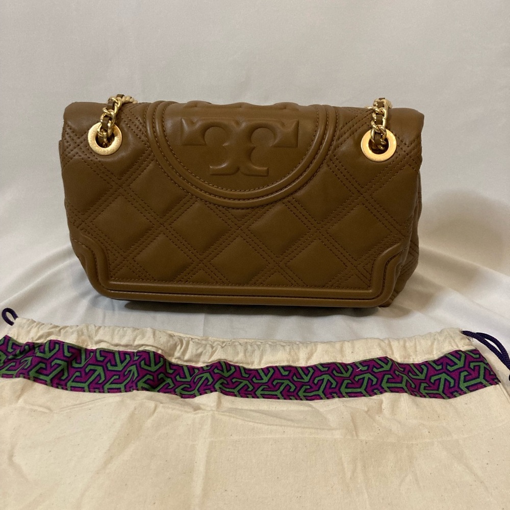 Tory Burch Tan Fleming Soft Quilted Convertible Shoulder Bag